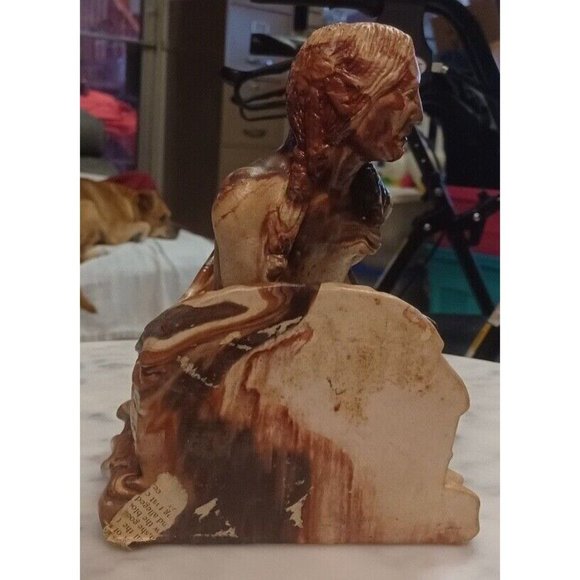 Canoe Door Stop or Single Bookend Carved Rock Very Heavy - Picture 5 of 8